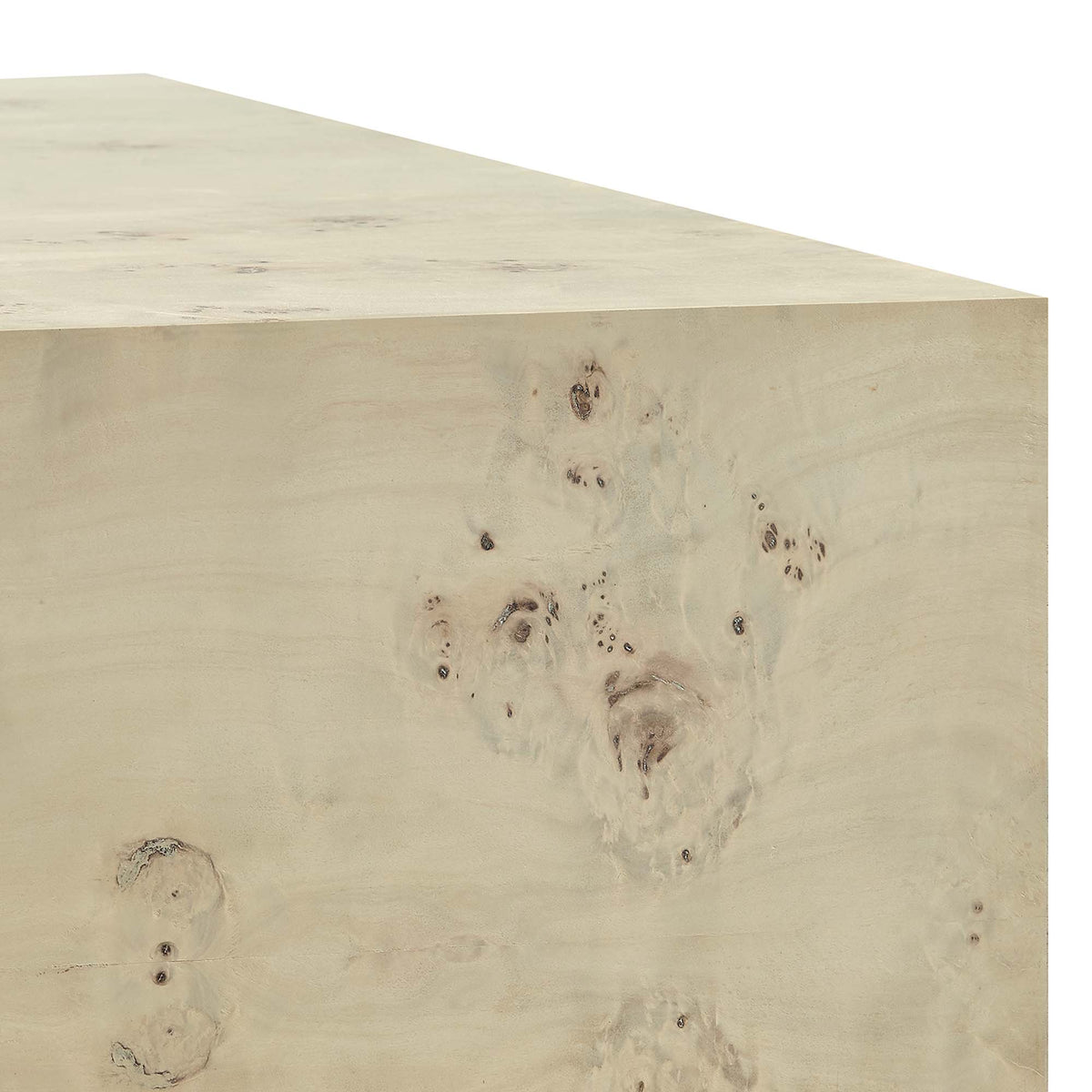 Cosmos 36" Square Burl Wood Coffee Table - Bleached Burl