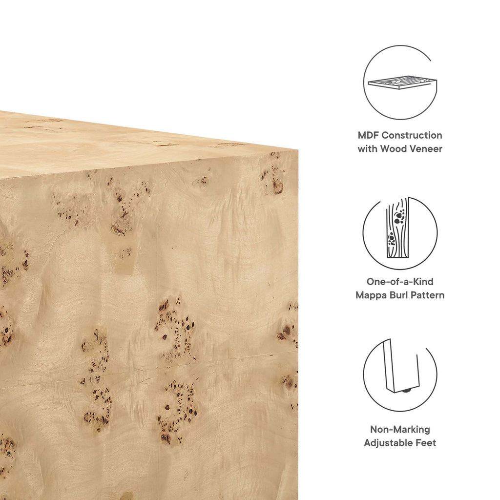 Cosmos 36" Square Burl Wood Coffee Table - Natural Burl
