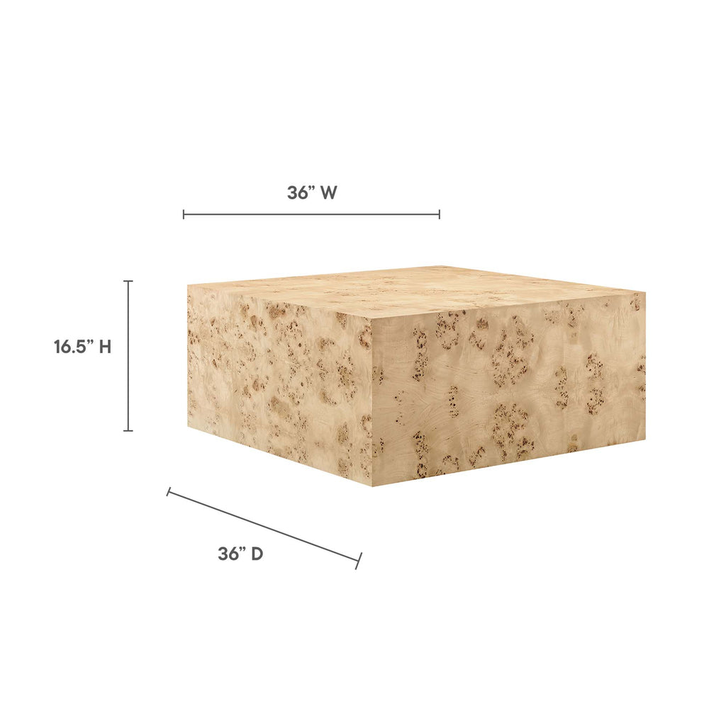 Cosmos 36" Square Burl Wood Coffee Table - Natural Burl