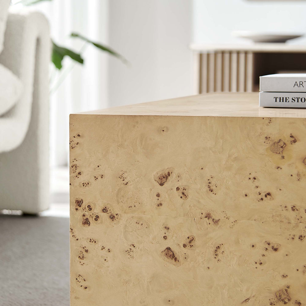 Cosmos 36" Square Burl Wood Coffee Table - Natural Burl