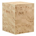 Cosmos 16" Square Burl Wood Side Table - Natural Burl
