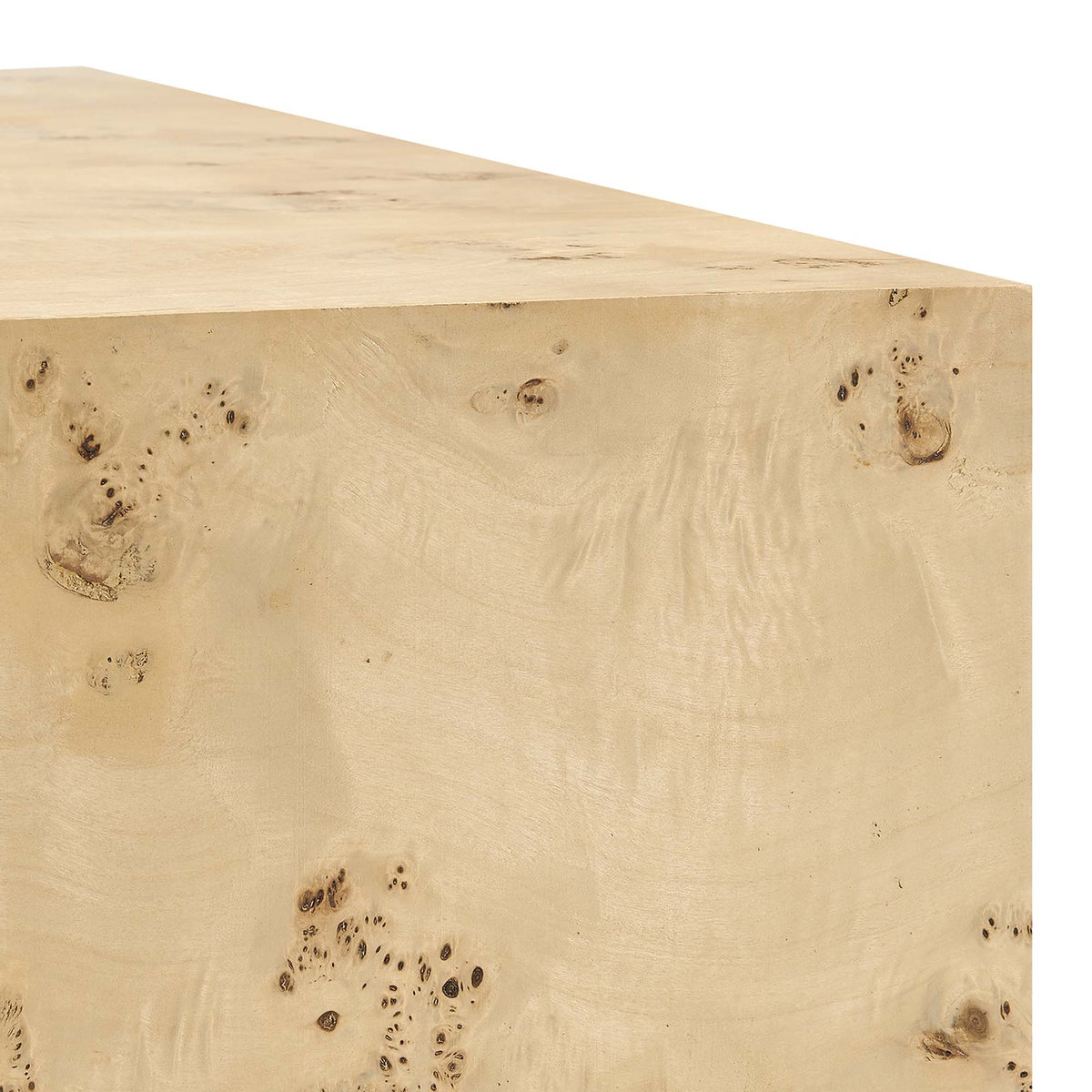 Cosmos 16" Square Burl Wood Side Table - Natural Burl