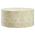 Cosmos 35" Round Burl Wood Coffee Table - Bleached Burl