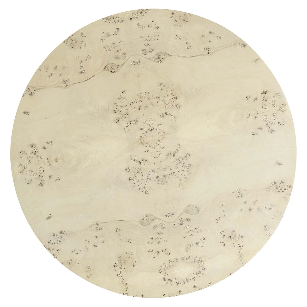 Cosmos 35" Round Burl Wood Coffee Table - Bleached Burl