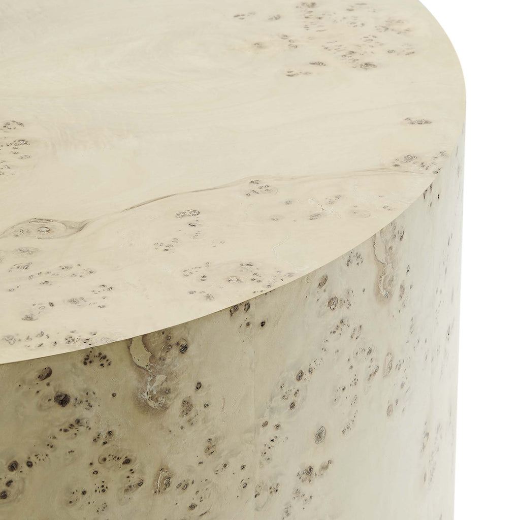 Cosmos 35" Round Burl Wood Coffee Table - Bleached Burl