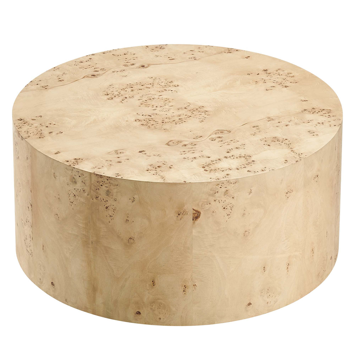 Cosmos 35" Round Burl Wood Coffee Table - Natural Burl