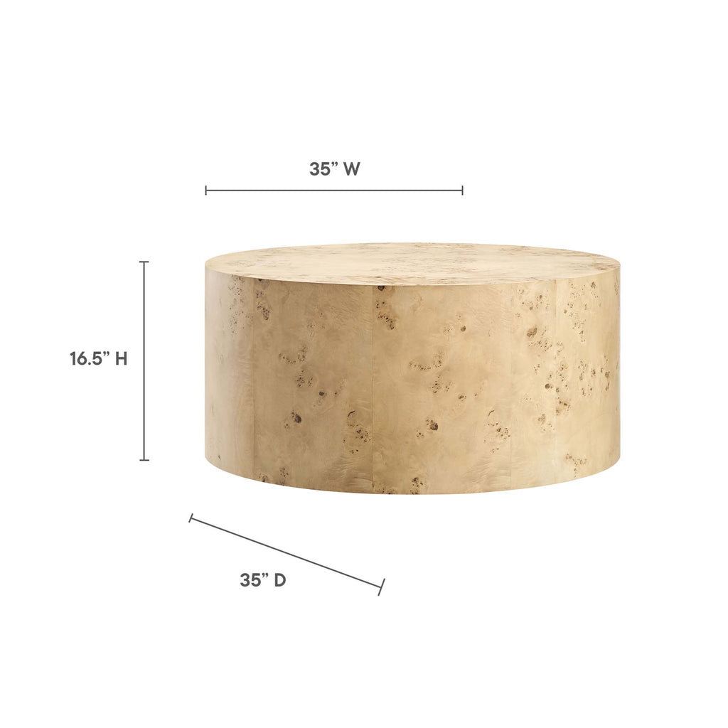 Cosmos 35" Round Burl Wood Coffee Table - Natural Burl