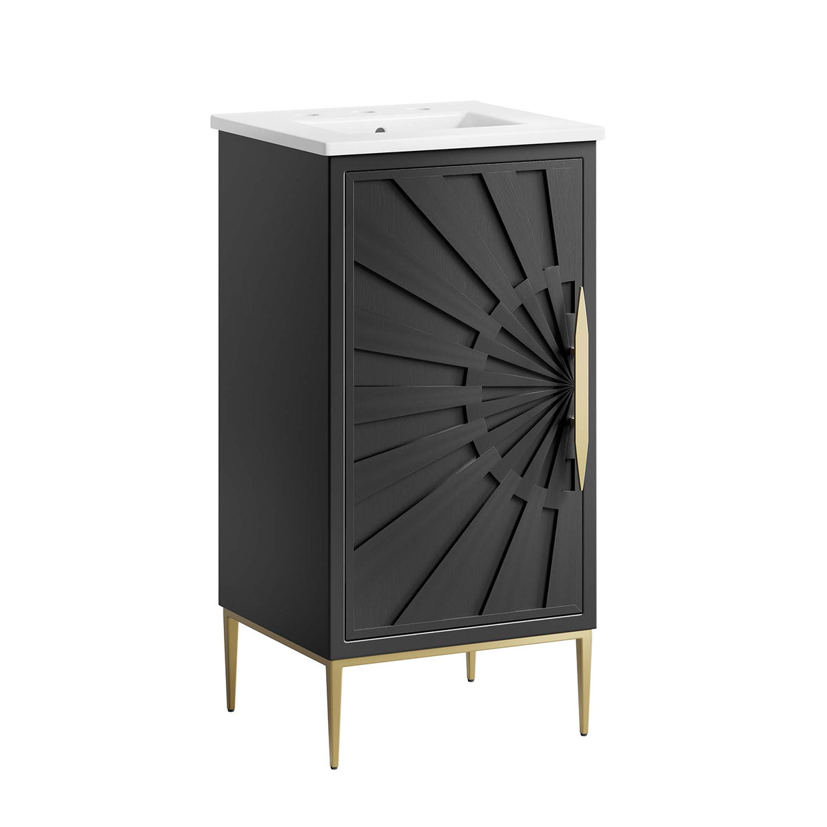 Awaken 18" Bathroom Vanity - White Black