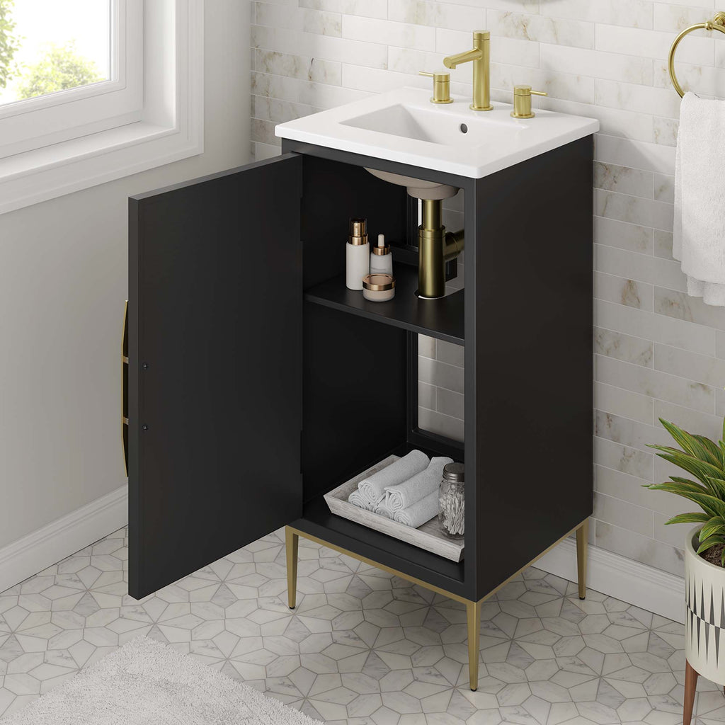 Awaken 18" Bathroom Vanity - White Black