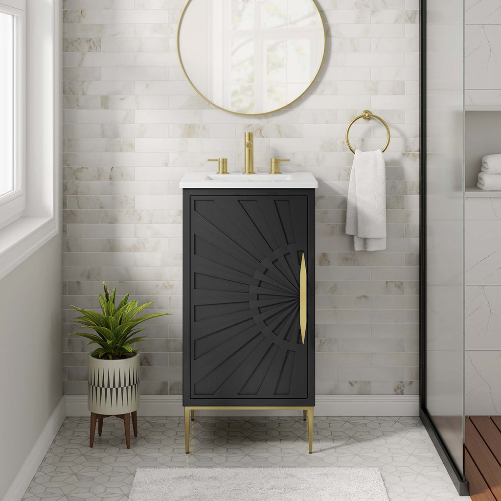 Awaken 18" Bathroom Vanity - White Black
