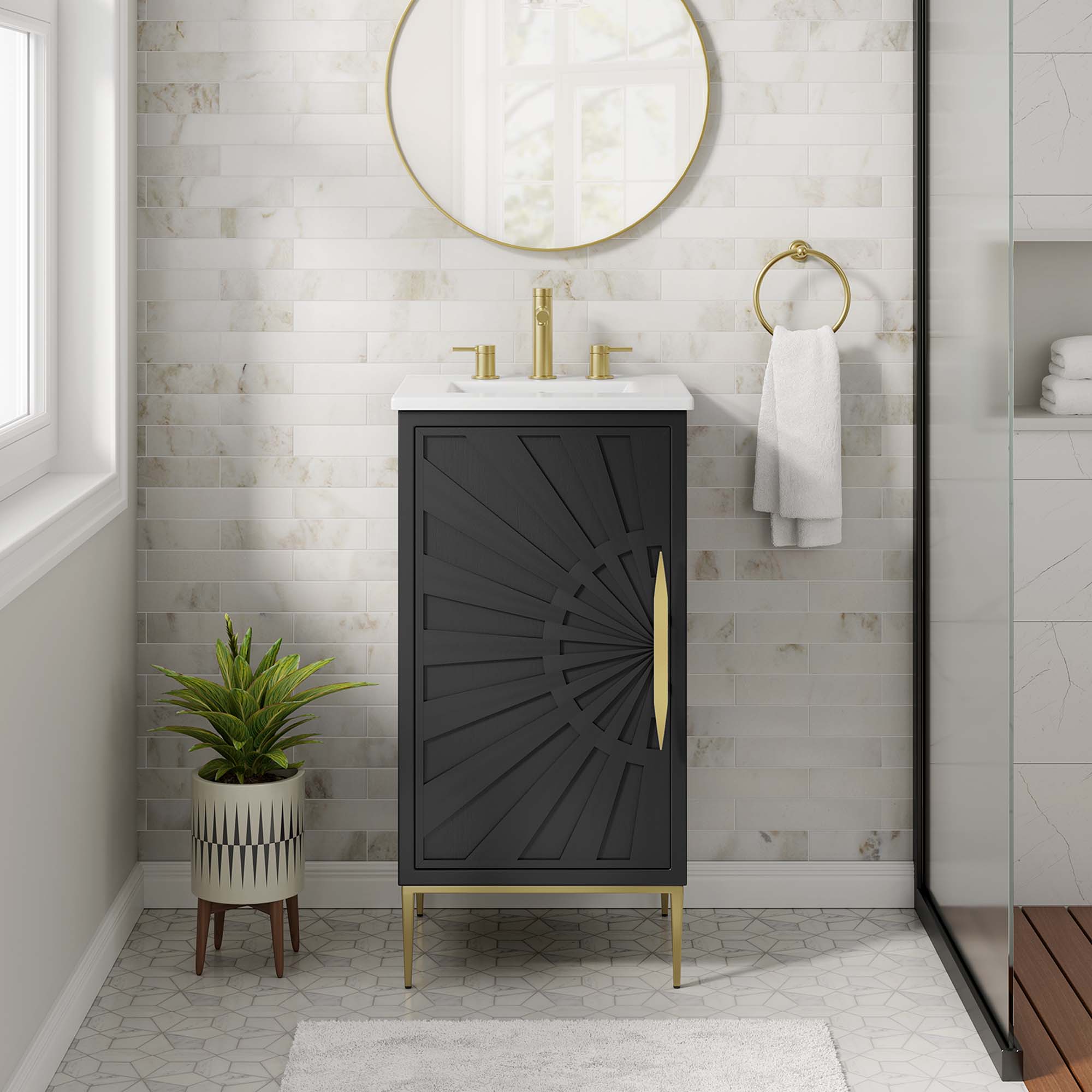 Awaken 18" Bathroom Vanity - White Black