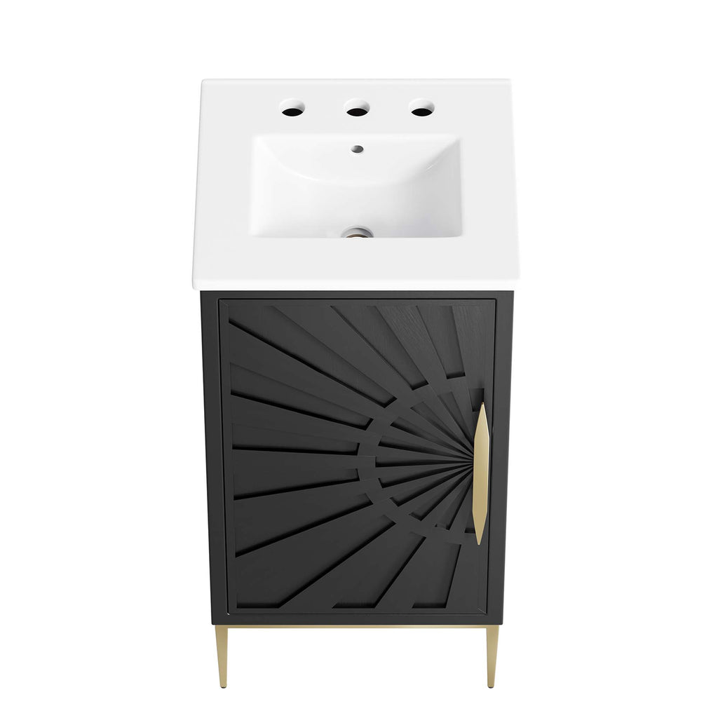 Awaken 18" Bathroom Vanity - White Black