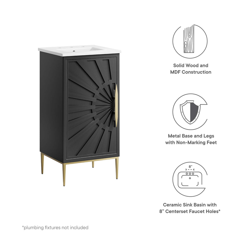 Awaken 18" Bathroom Vanity - White Black
