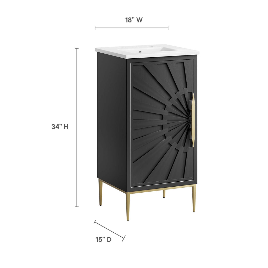 Awaken 18" Bathroom Vanity - White Black