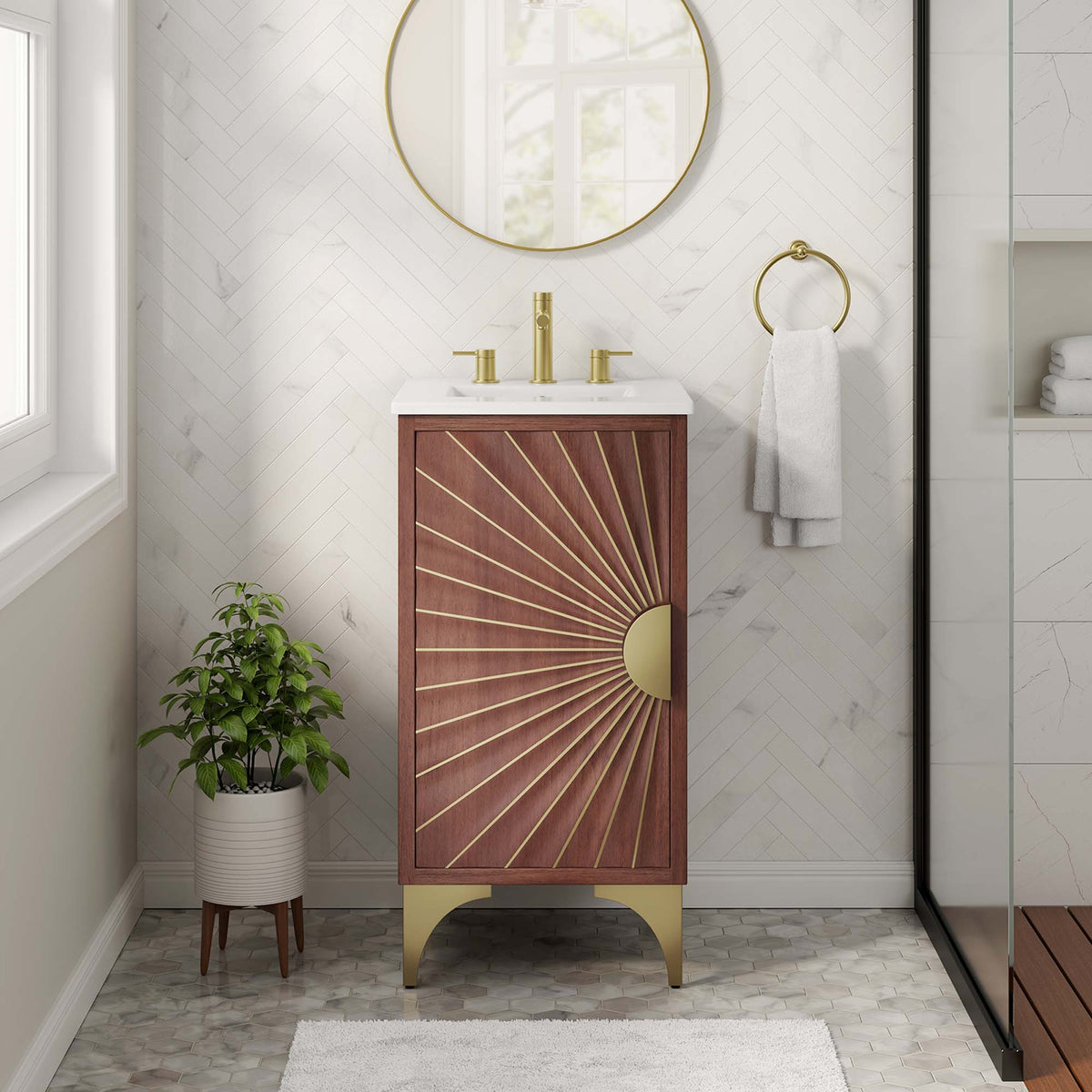 Daylight 18" Bathroom Vanity - White Walnut