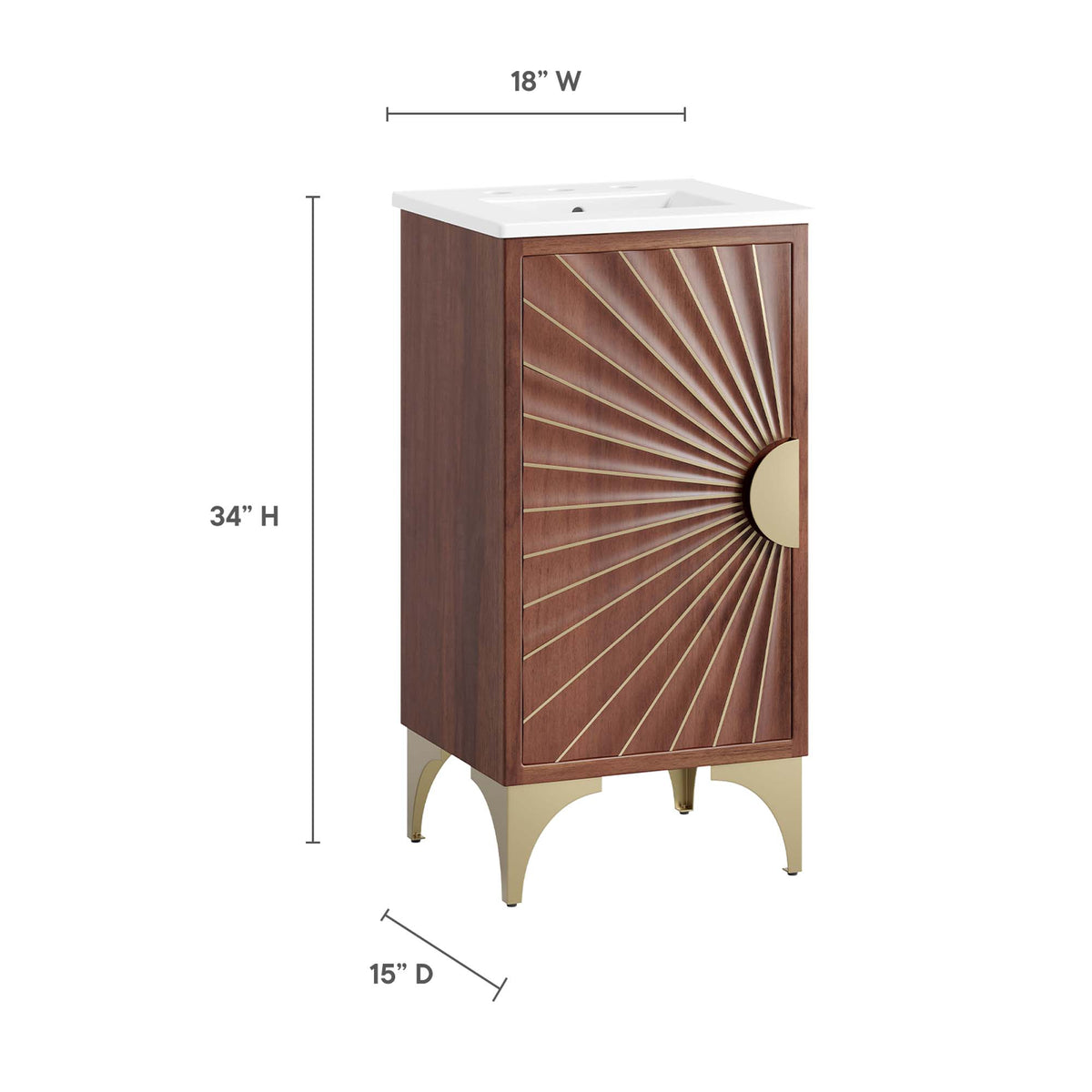 Daylight 18" Bathroom Vanity - White Walnut