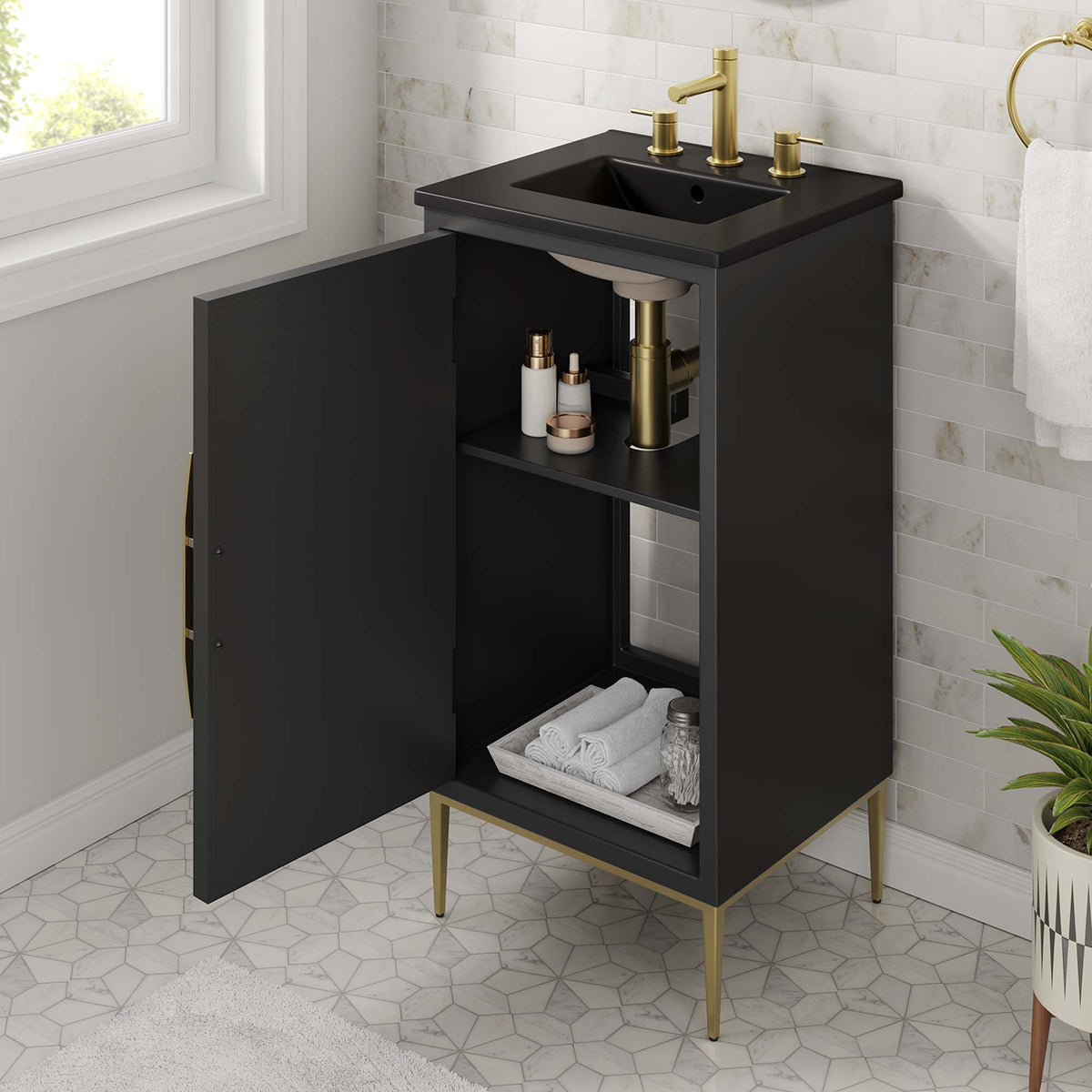 Awaken 18" Bathroom Vanity - Black Black