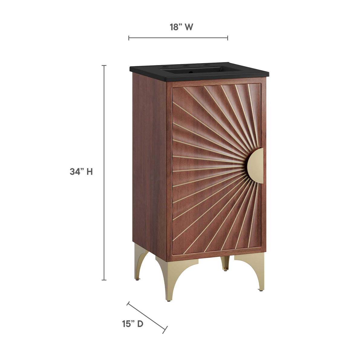 Daylight 18" Bathroom Vanity - Black Walnut