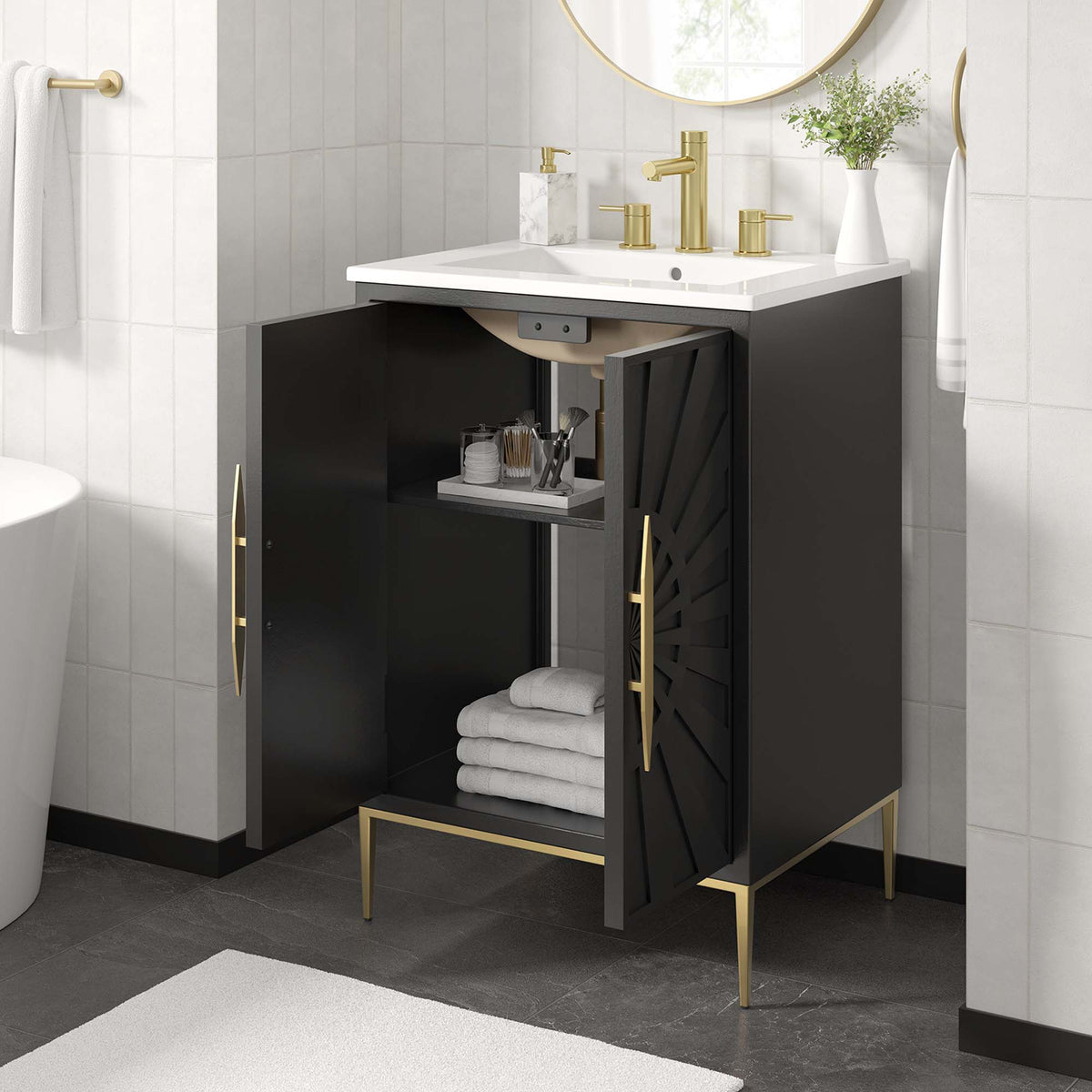 Awaken 24" Bathroom Vanity - White Black (Vanity)