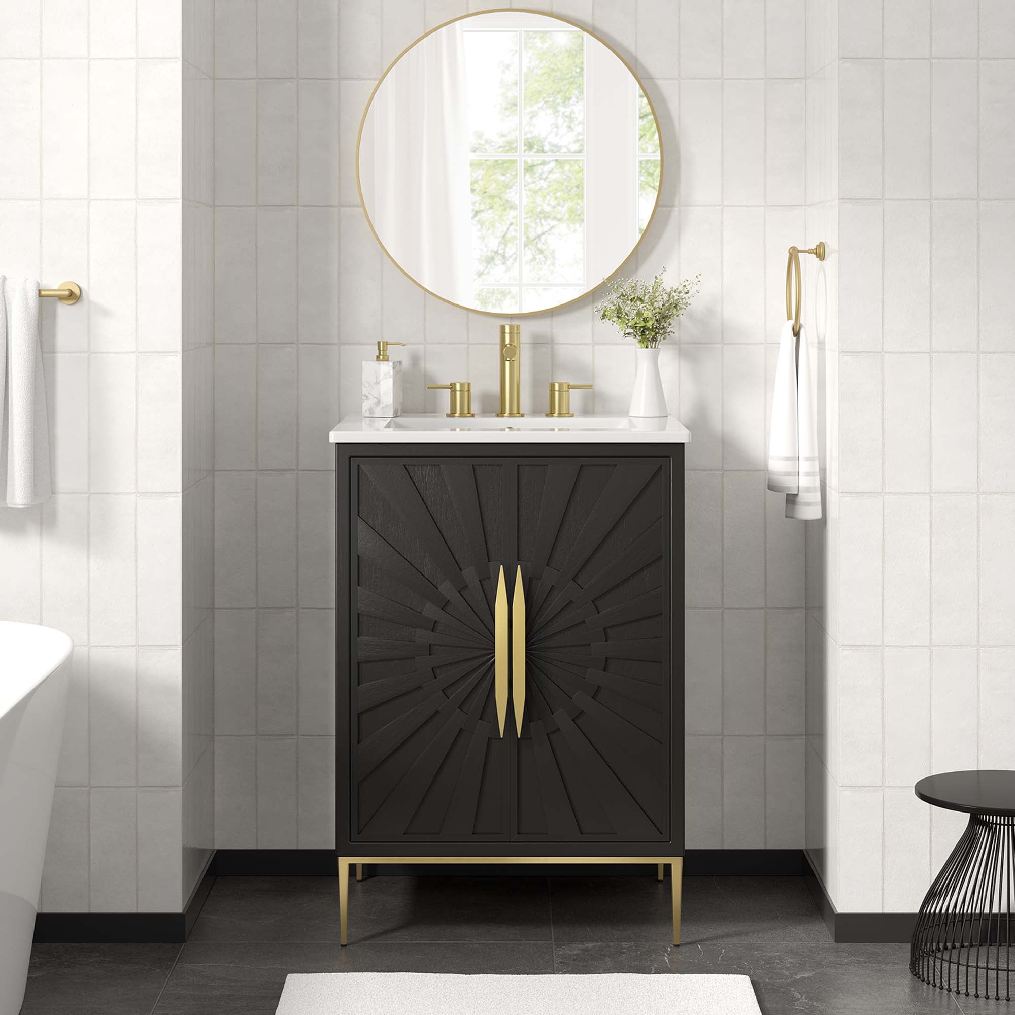 Awaken 24" Bathroom Vanity - White Black (Vanity)