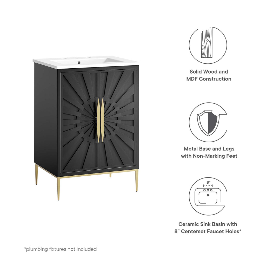 Awaken 24" Bathroom Vanity - White Black (Vanity)