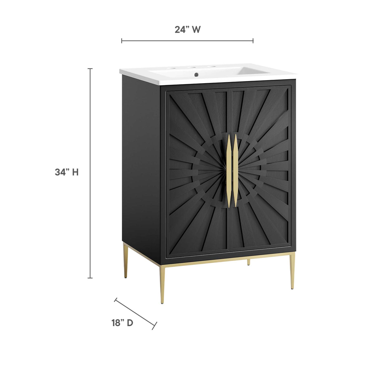 Awaken 24" Bathroom Vanity - White Black (Vanity)
