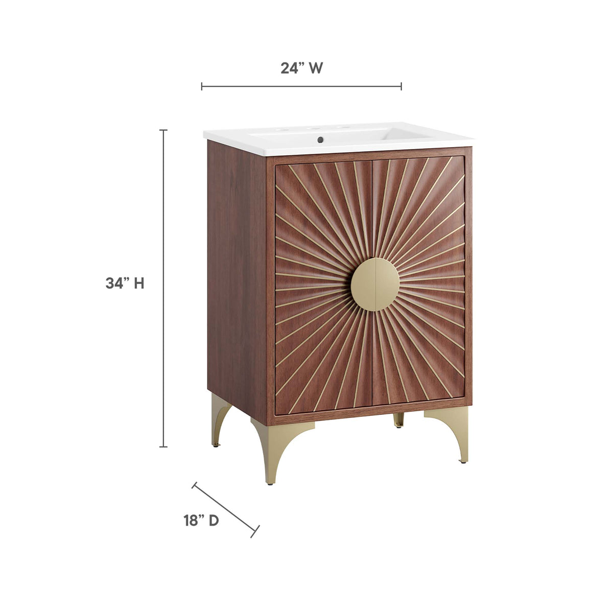 Daylight 24" Bathroom Vanity - White Walnut
