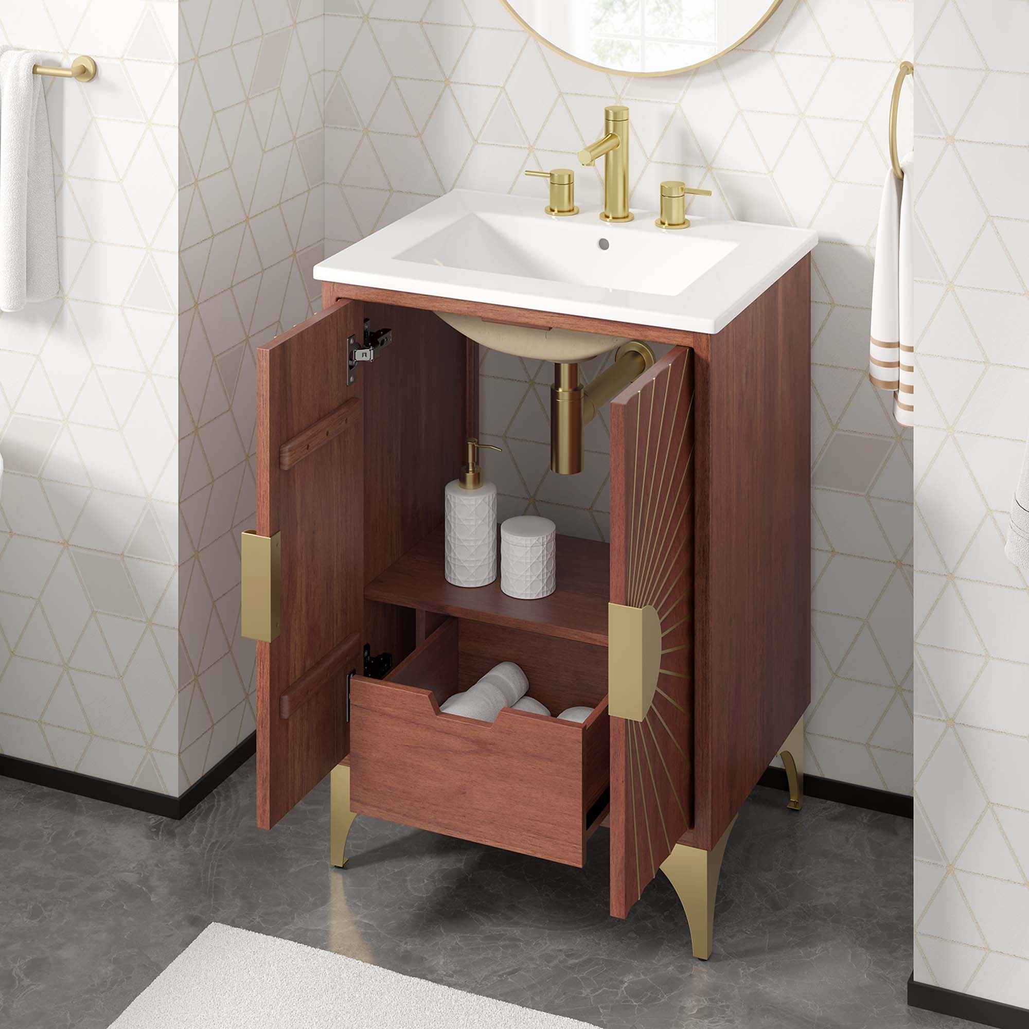 Daylight 24" Bathroom Vanity - White Walnut