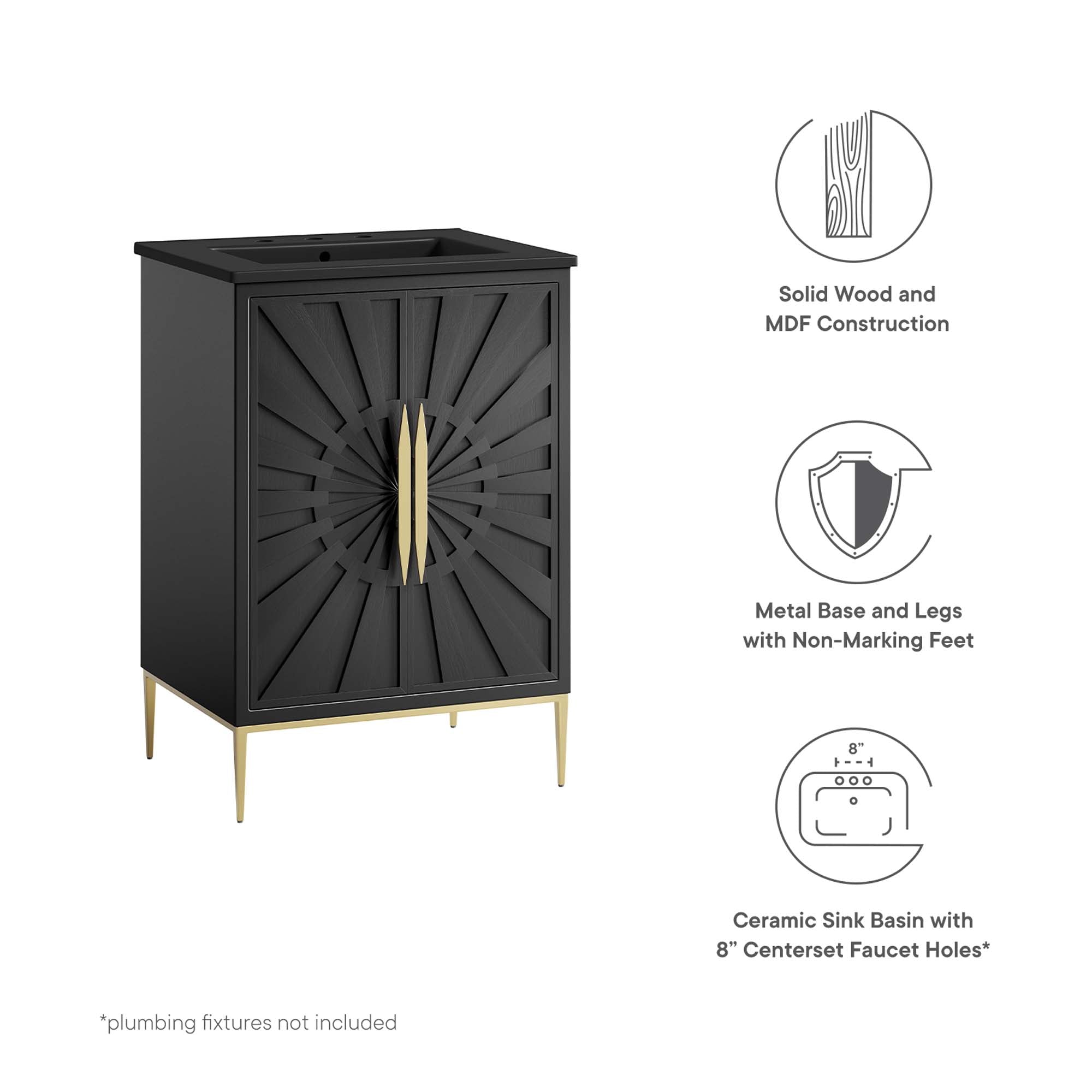 Awaken 24" Bathroom Vanity - Black Black