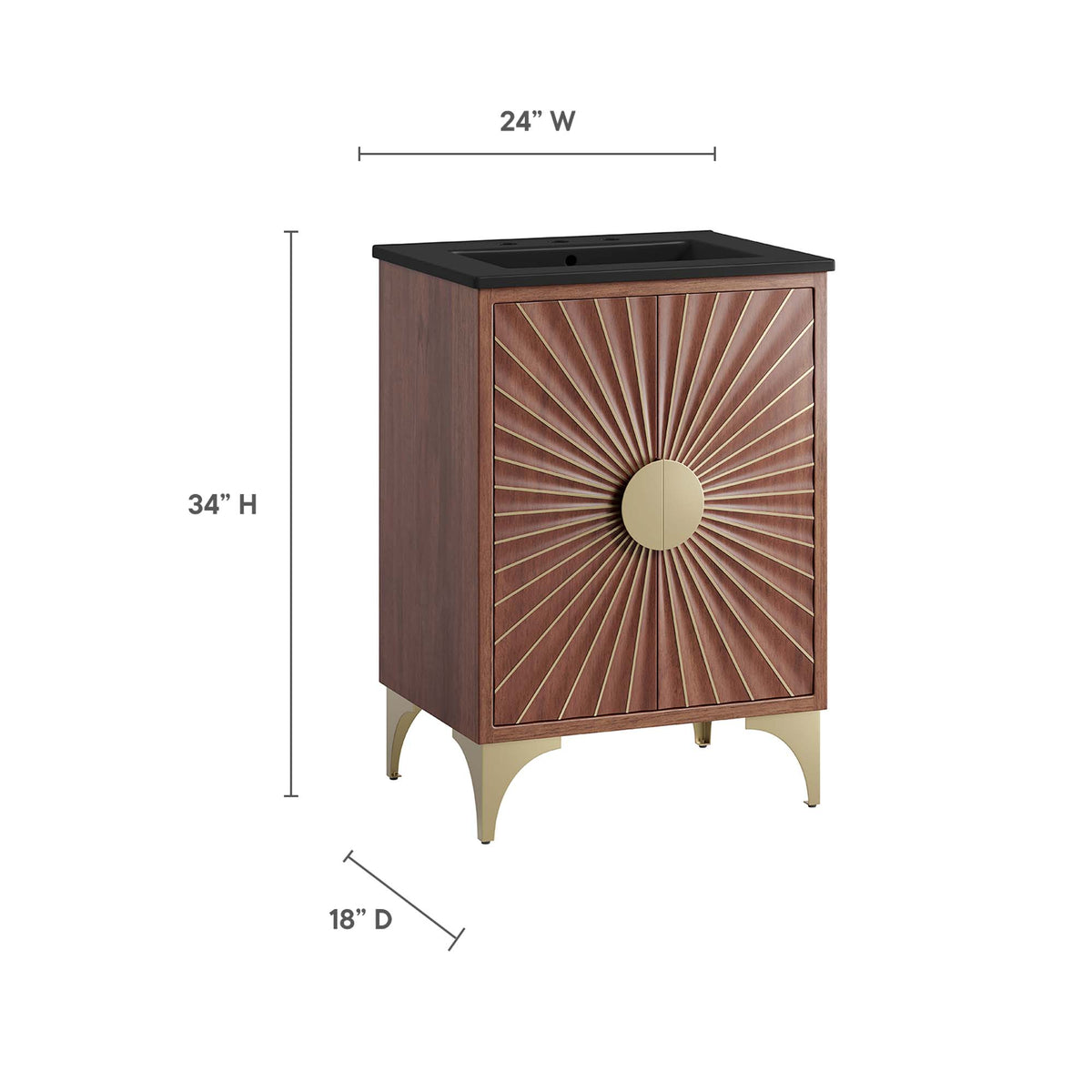 Daylight 24" Bathroom Vanity - Black Walnut
