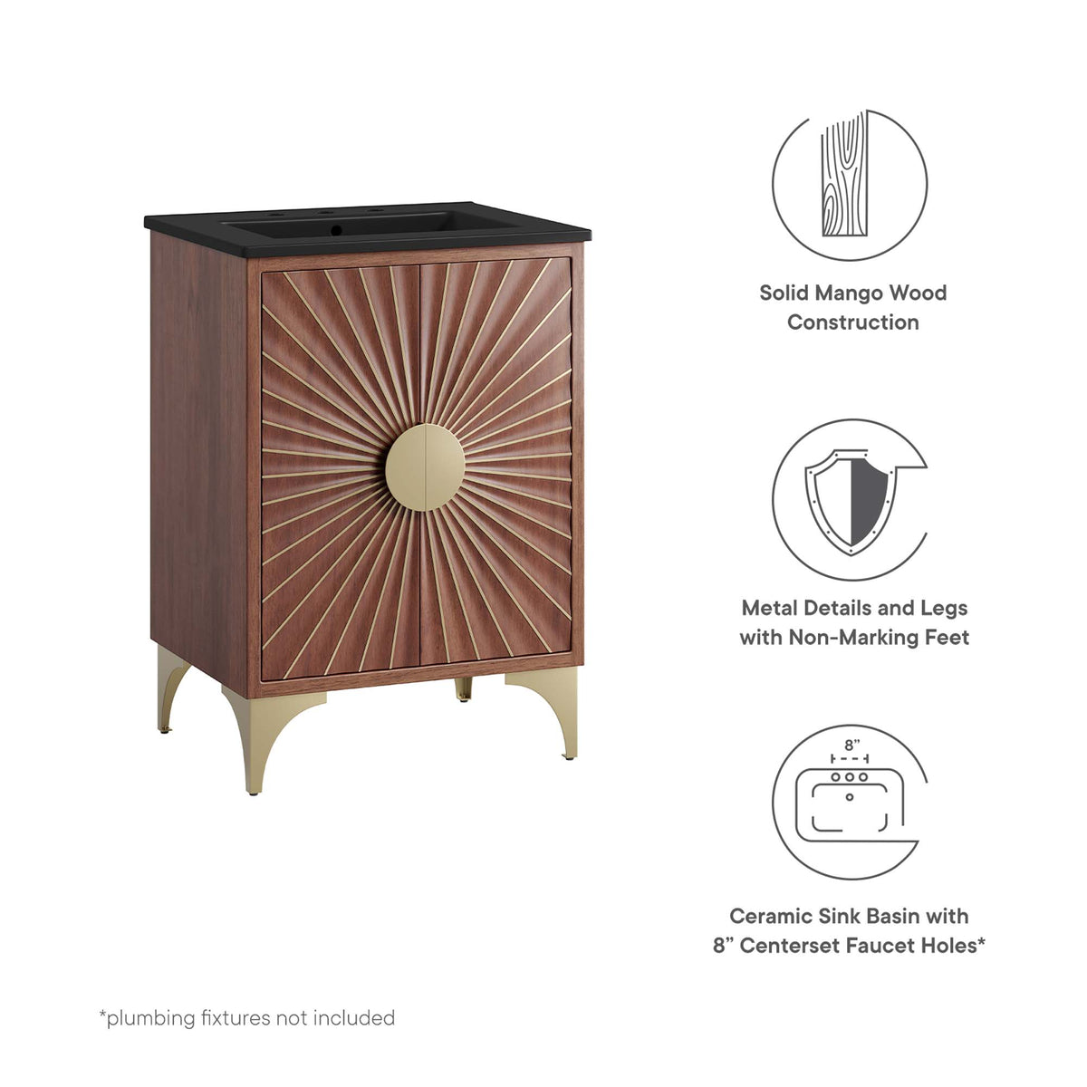 Daylight 24" Bathroom Vanity - Black Walnut