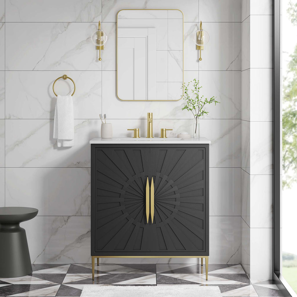 Awaken 30" Bathroom Vanity - White Black