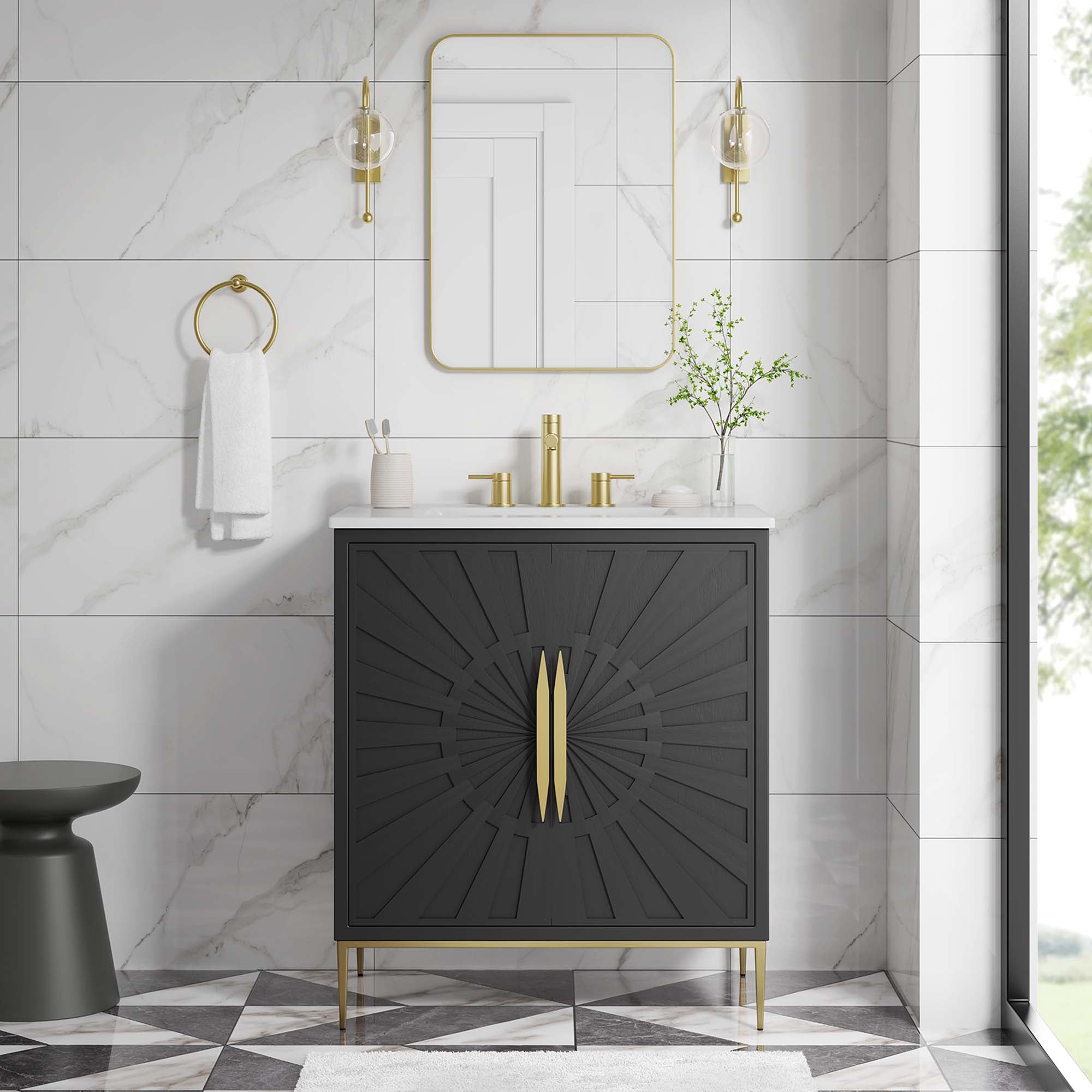 Awaken 30" Bathroom Vanity - White Black