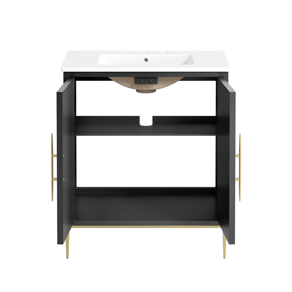 Awaken 30" Bathroom Vanity - White Black