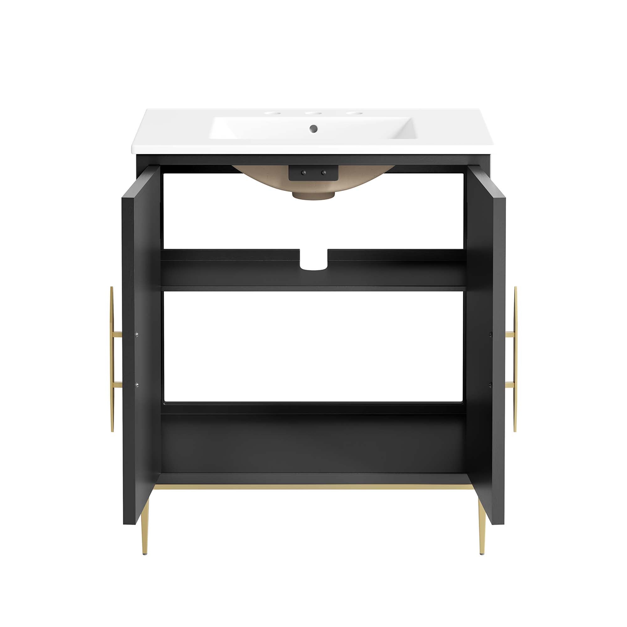 Awaken 30" Bathroom Vanity - White Black