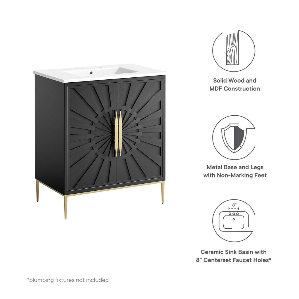 Awaken 30" Bathroom Vanity - White Black
