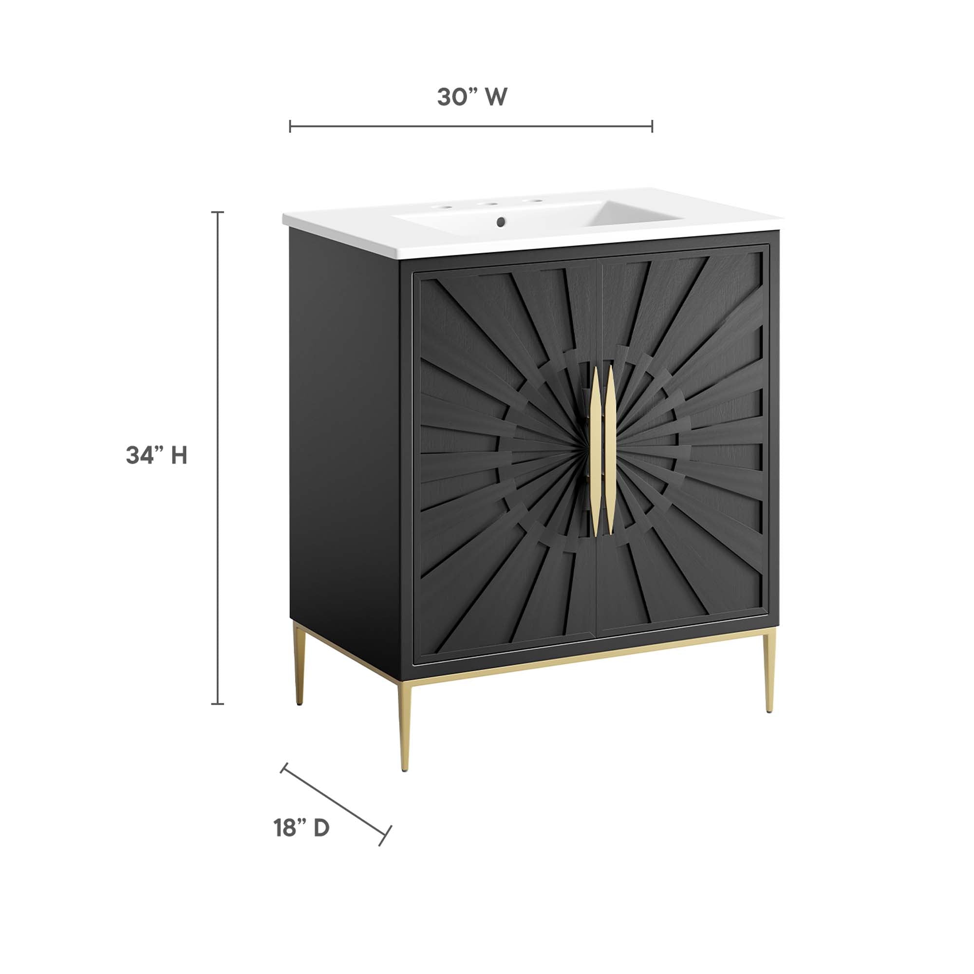 Awaken 30" Bathroom Vanity - White Black