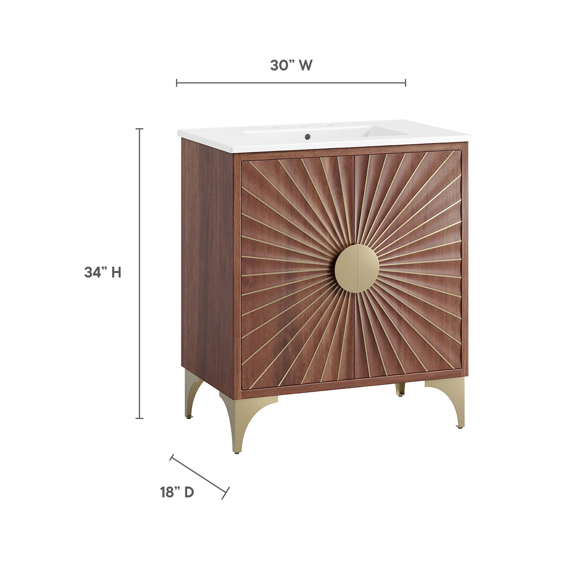 Daylight 30" Bathroom Vanity - White Walnut