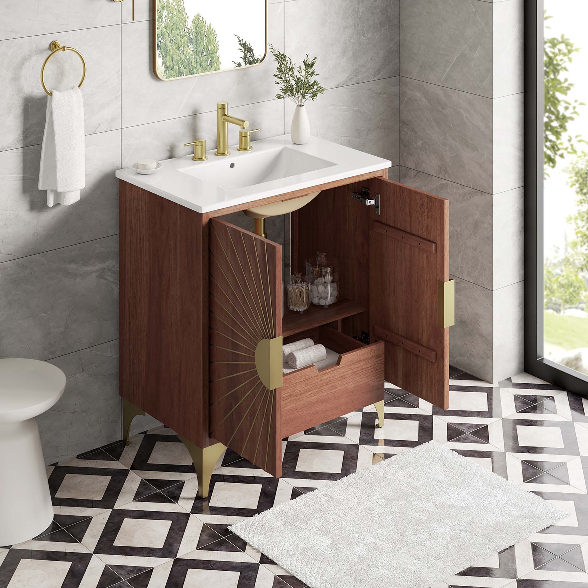 Daylight 30" Bathroom Vanity - White Walnut