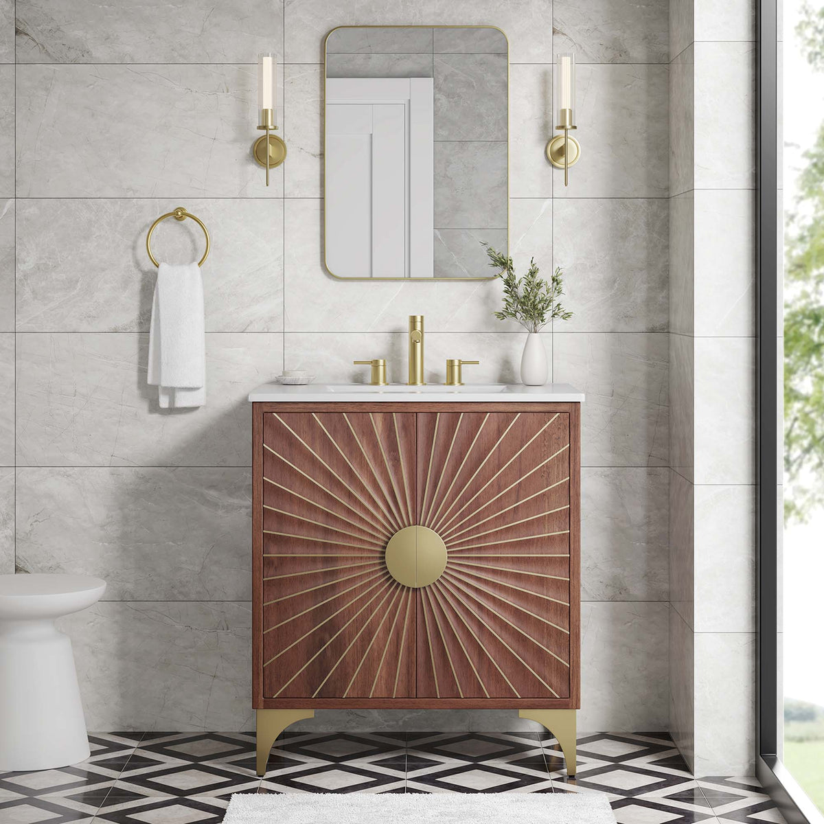 Daylight 30" Bathroom Vanity - White Walnut