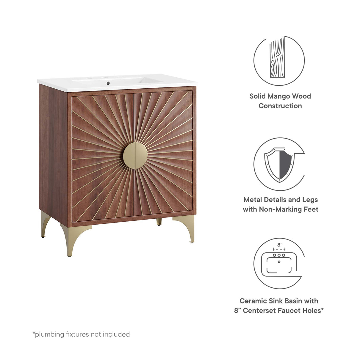 Daylight 30" Bathroom Vanity - White Walnut