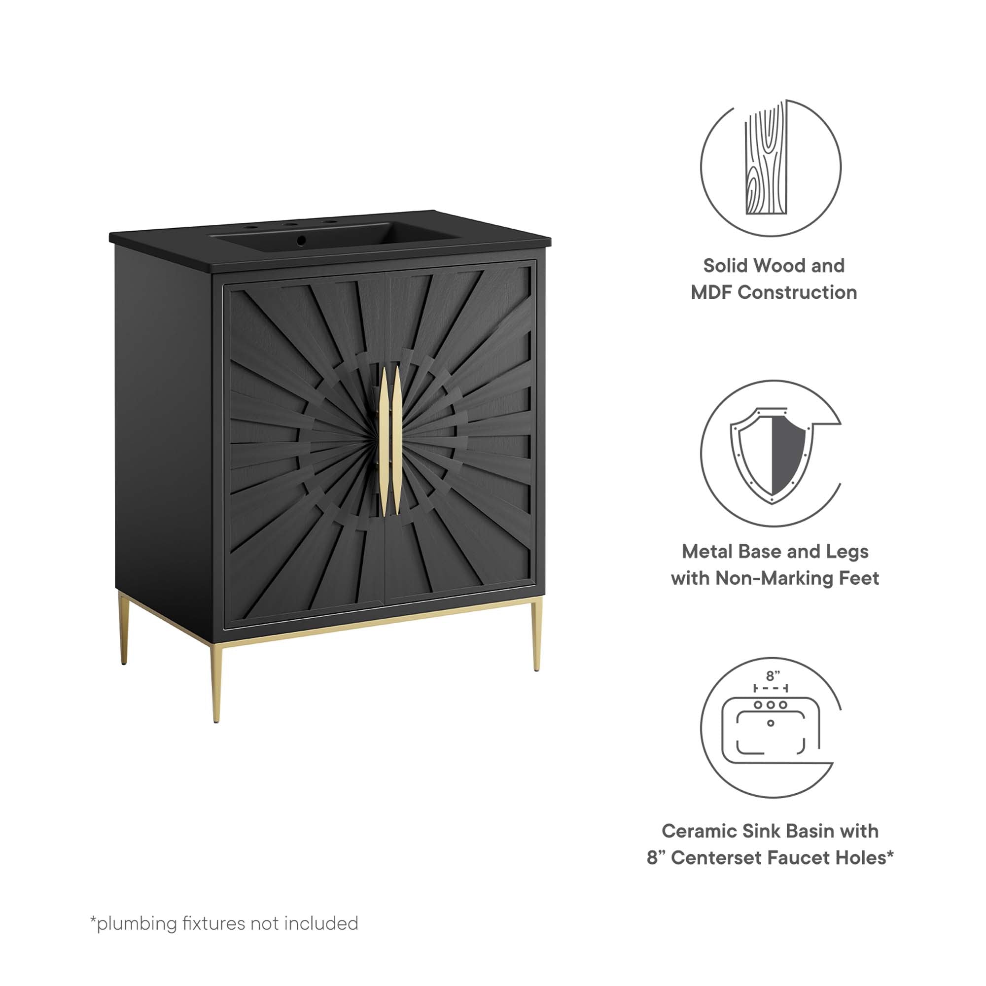 Awaken 30" Bathroom Vanity - Black Black