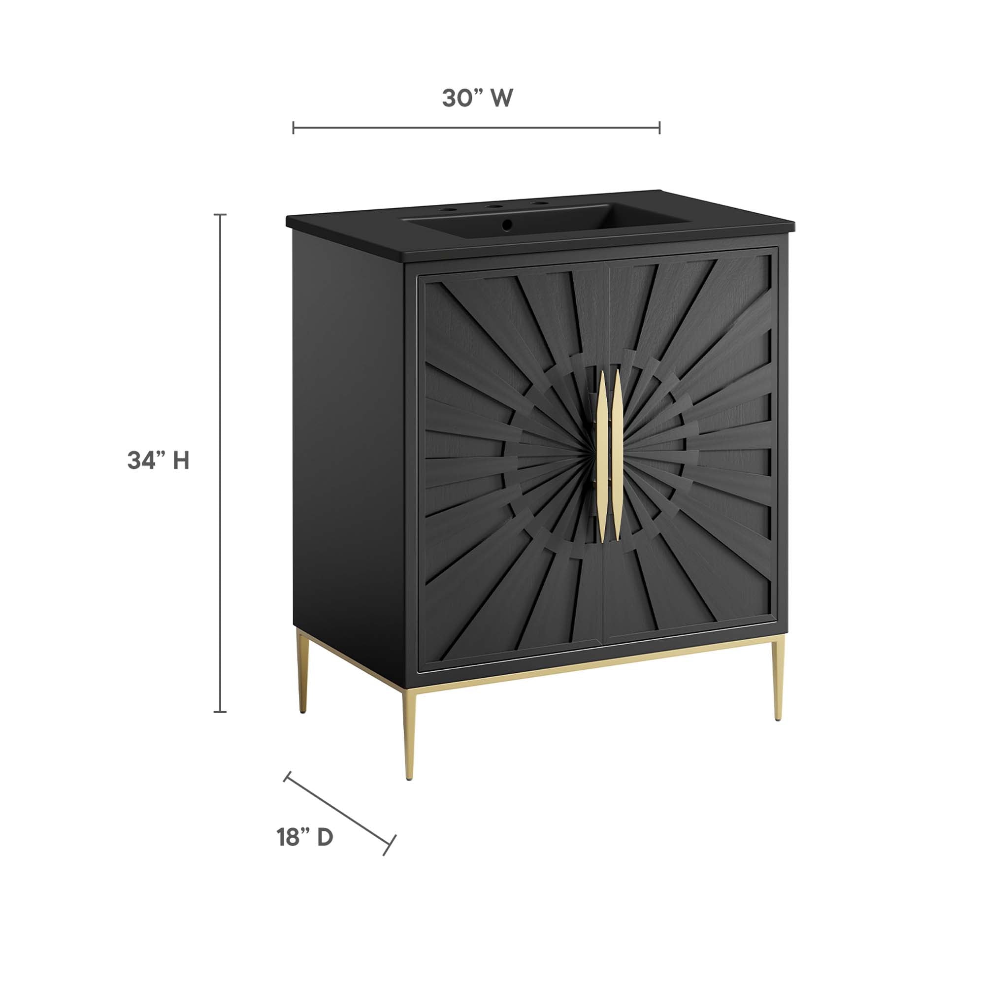 Awaken 30" Bathroom Vanity - Black Black