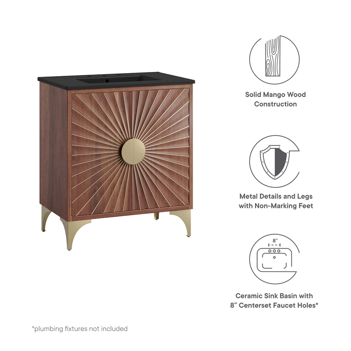 Daylight 30" Bathroom Vanity - Black Walnut