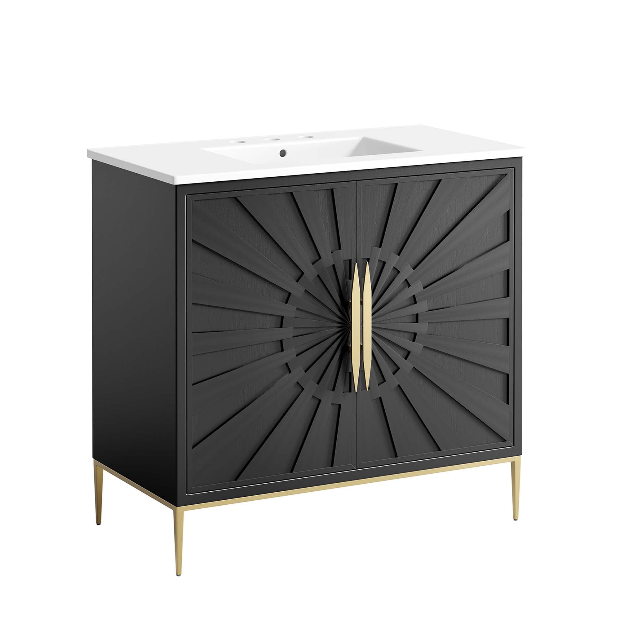 Awaken 36" Bathroom Vanity - White Black