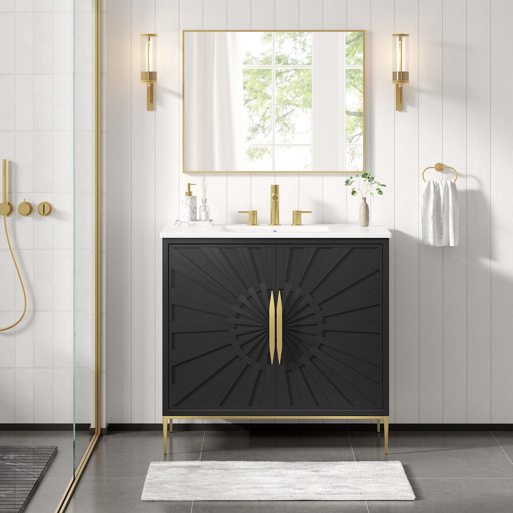 Awaken 36" Bathroom Vanity - White Black