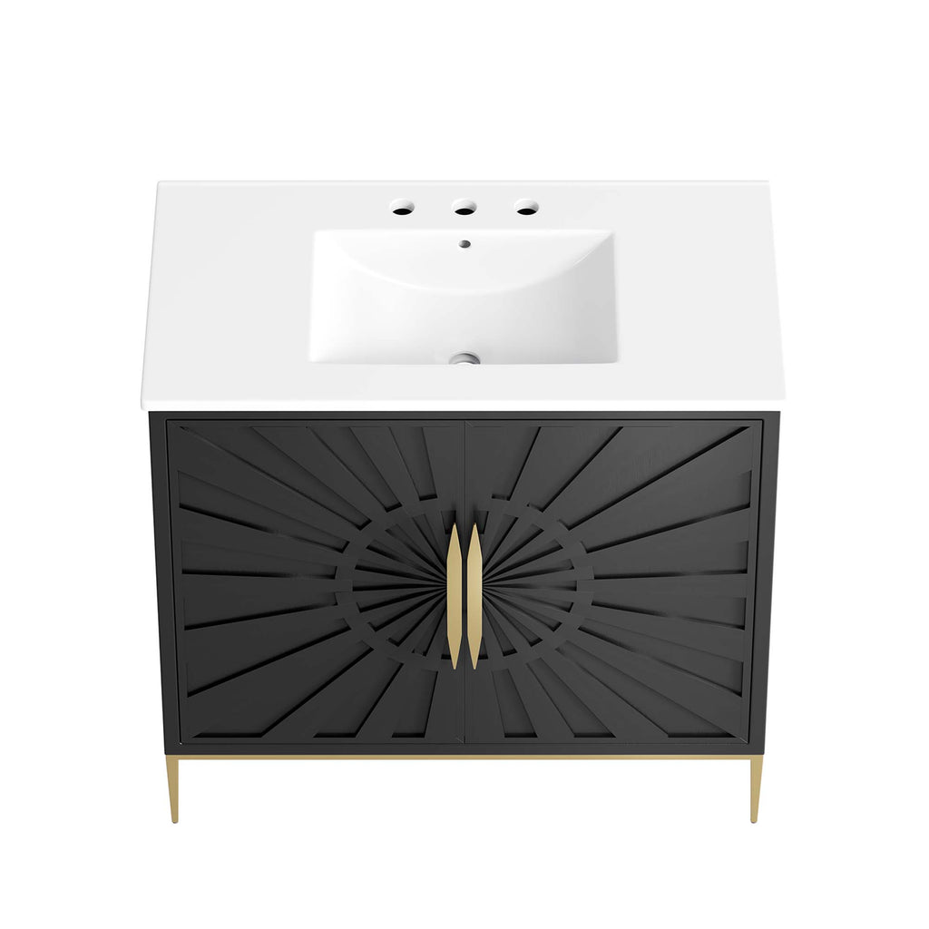 Awaken 36" Bathroom Vanity - White Black