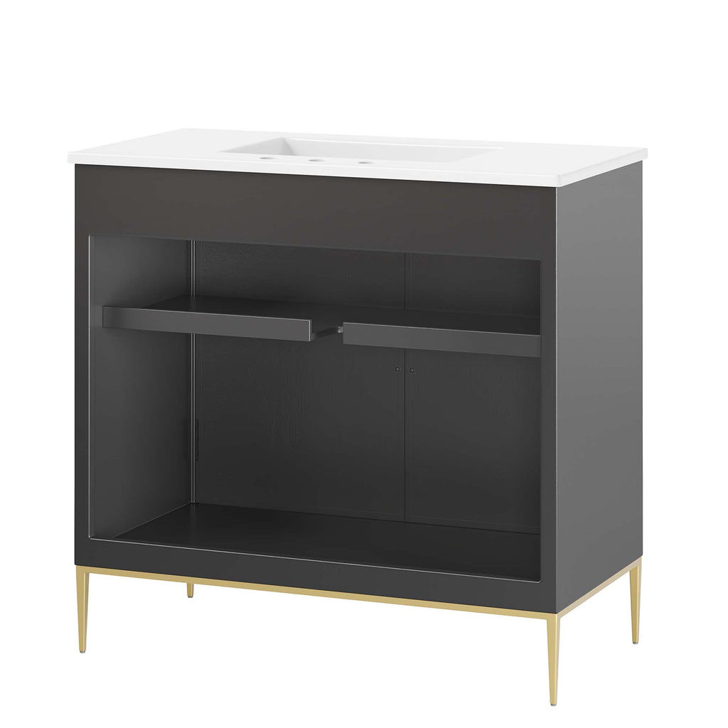 Awaken 36" Bathroom Vanity - White Black