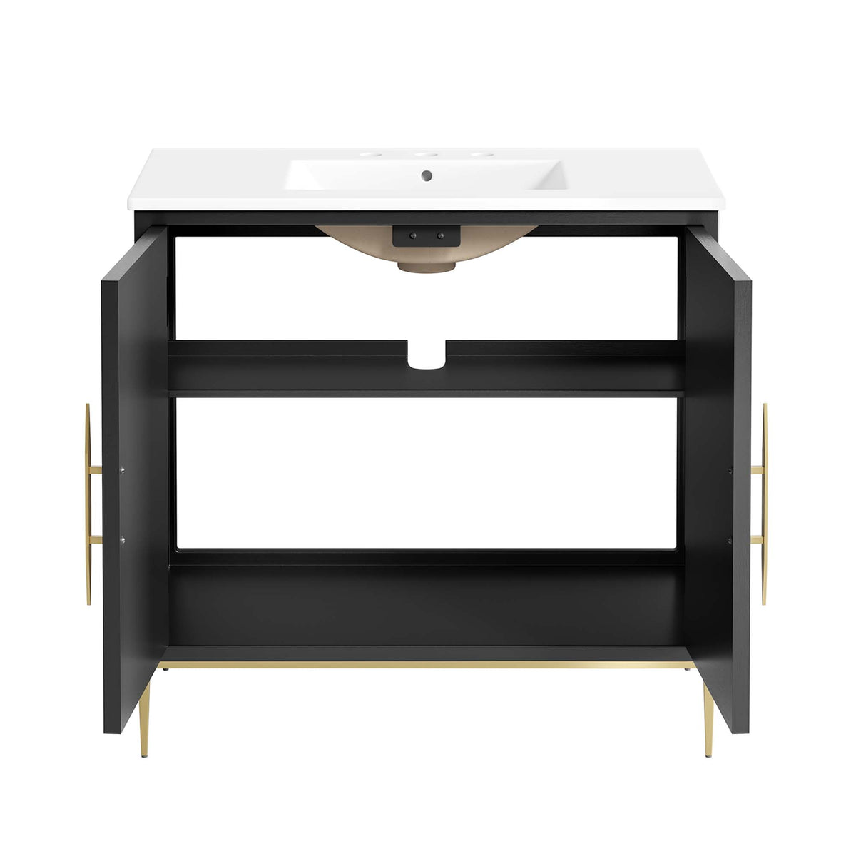Awaken 36" Bathroom Vanity - White Black