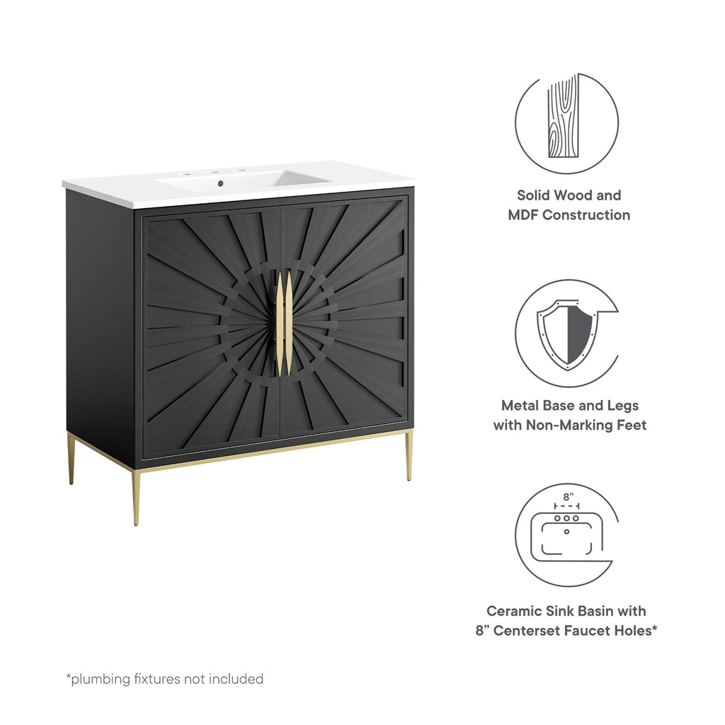 Awaken 36" Bathroom Vanity - White Black
